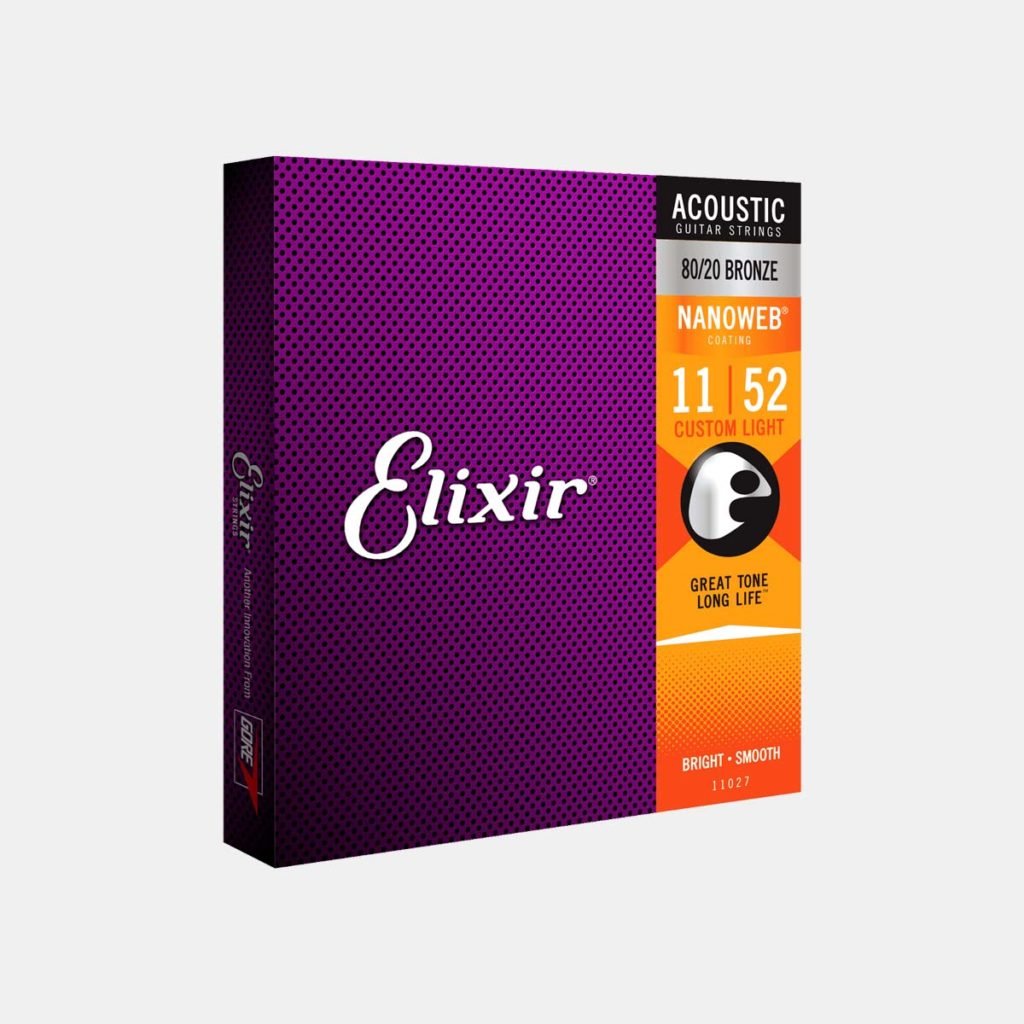 Elixir Strings Phosphor Bronze Nanoweb Custom Light au meilleur prix sur
